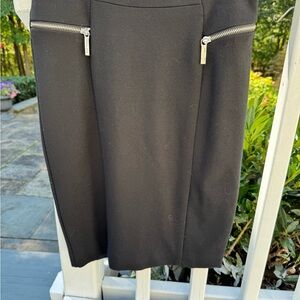 Michael Kors Black Pencil Skirt with Silver Zippers